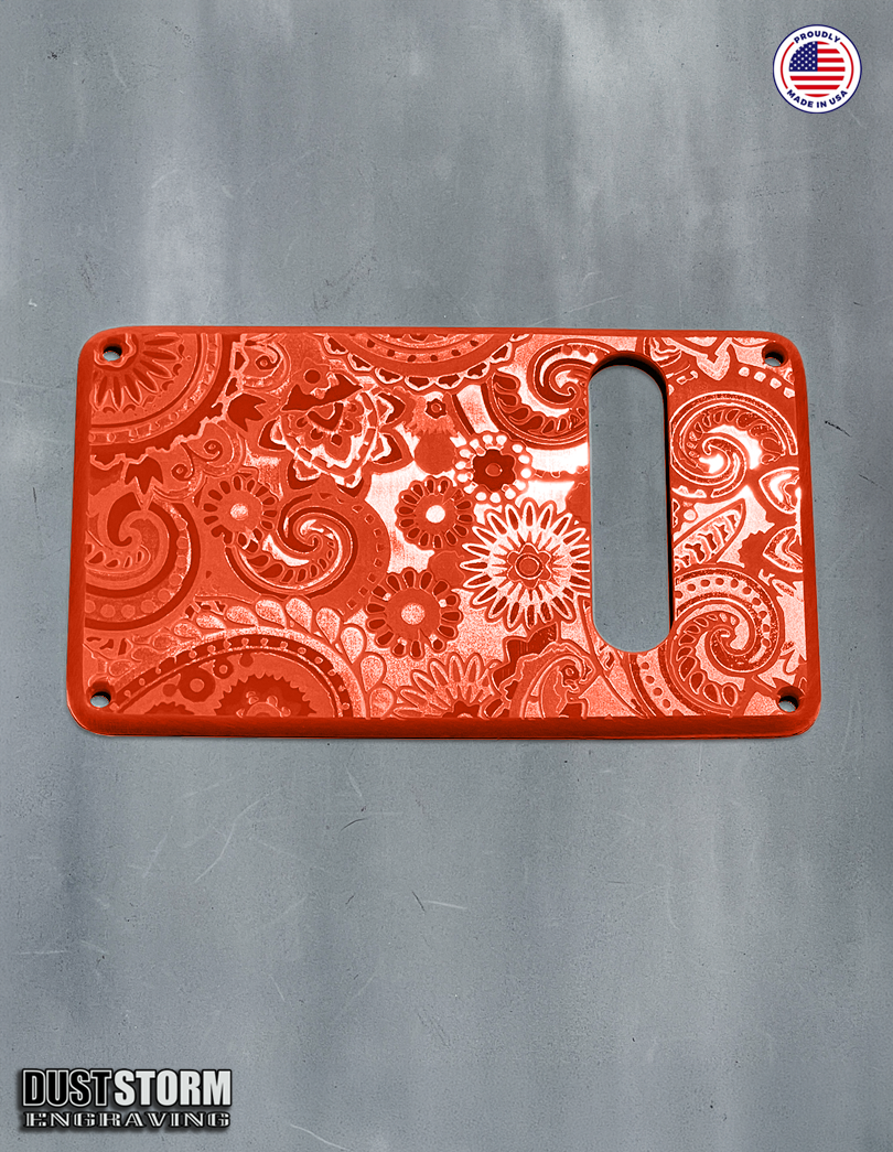 Paisley Pickguard Tremolo Cover Set for PRS Silver Sky - Engraved Acrylic - 10 Solid Color Choices