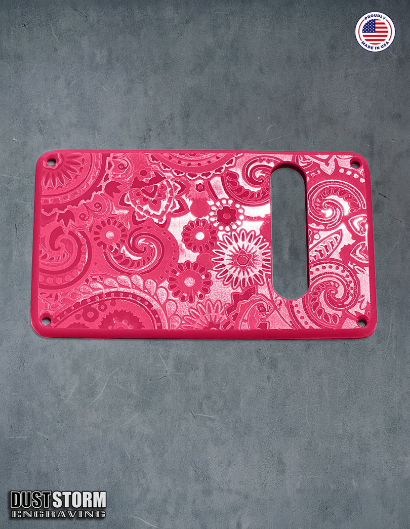 Paisley Pickguard Tremolo Cover Set for PRS Silver Sky - Engraved Acrylic - 10 Solid Color Choices
