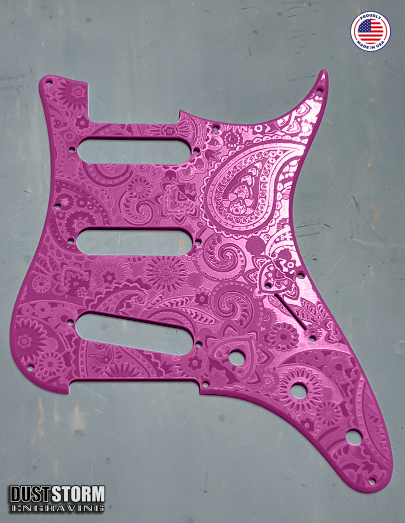 Paisley Pickguard Tremolo Cover Set for PRS Silver Sky - Engraved Acrylic - 10 Solid Color Choices