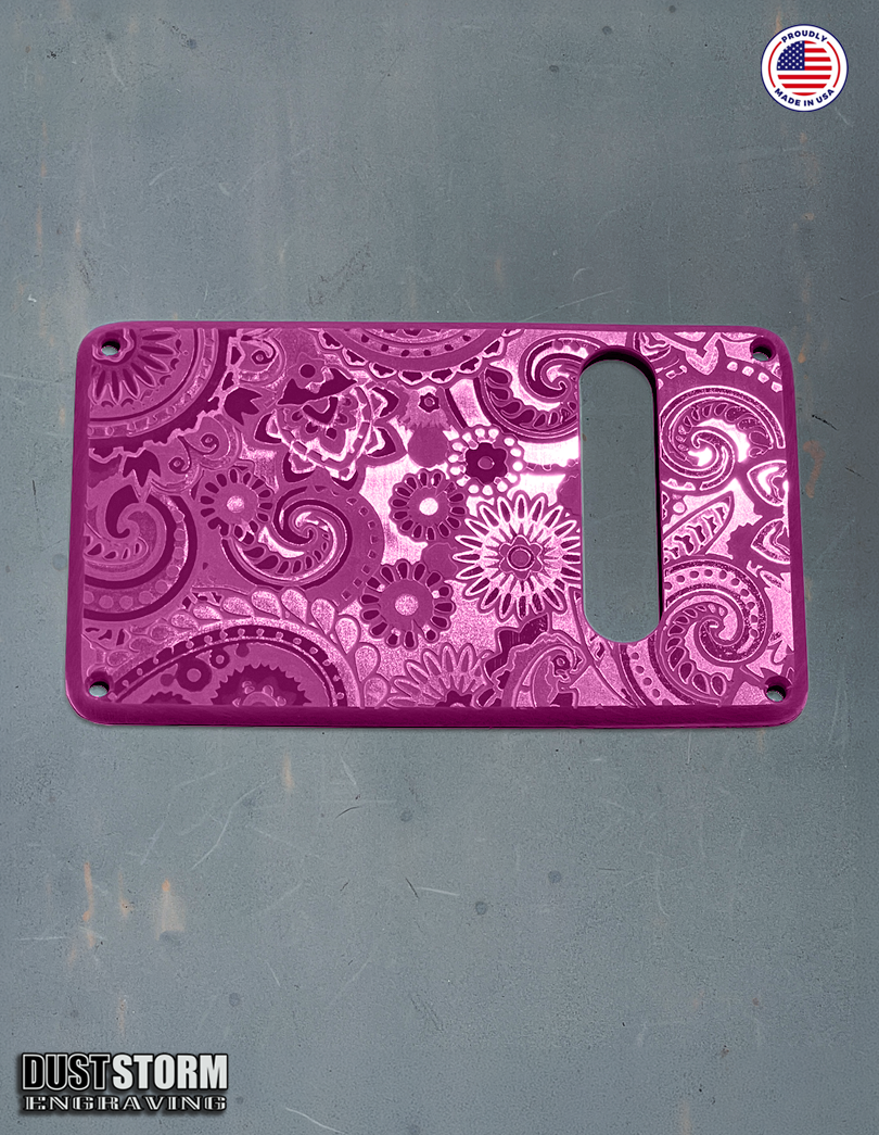 Paisley Pickguard Tremolo Cover Set for PRS Silver Sky - Engraved Acrylic - 10 Solid Color Choices