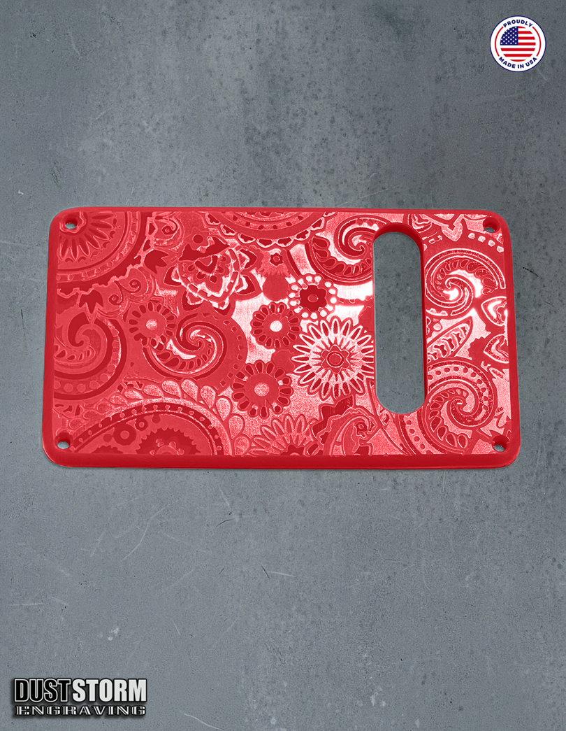 Paisley Pickguard Tremolo Cover Set for PRS Silver Sky - Engraved Acrylic - 10 Solid Color Choices