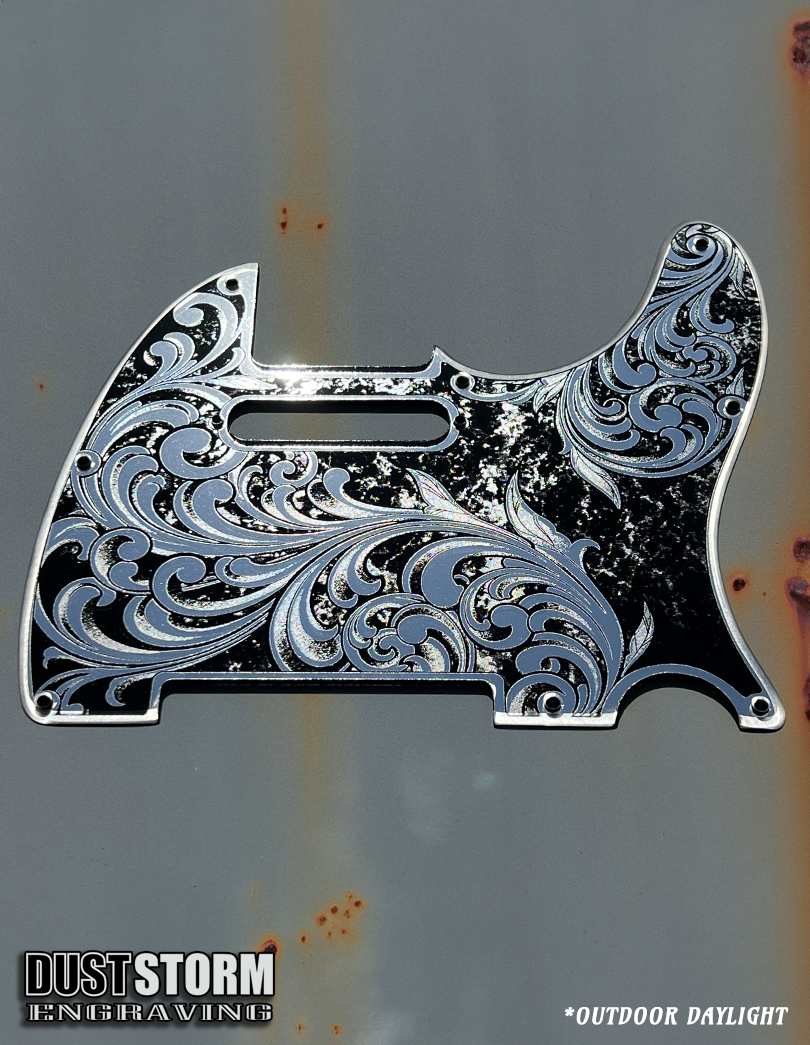 Silver Telecaster Pickguard and Toggle Control Plate Bundle