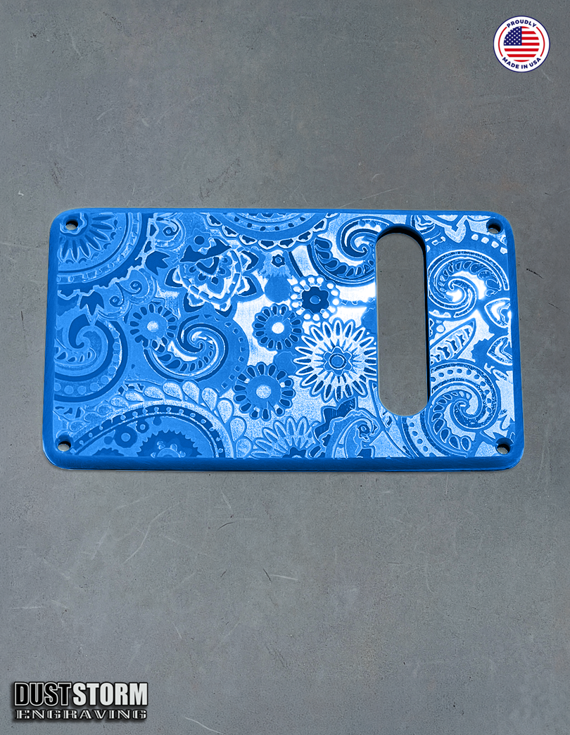 Paisley Pickguard Tremolo Cover Set for PRS Silver Sky - Engraved Acrylic - 10 Solid Color Choices