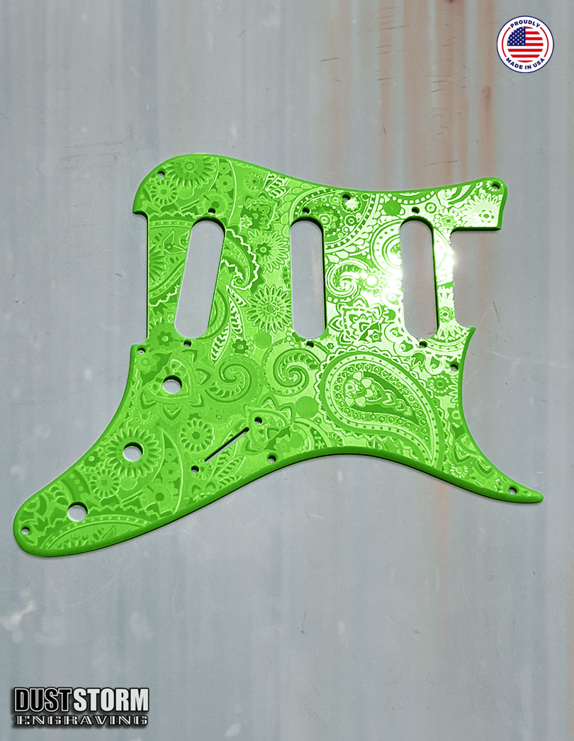 Paisley Pickguard Tremolo Cover Set for PRS Silver Sky - Engraved Acrylic - 10 Solid Color Choices