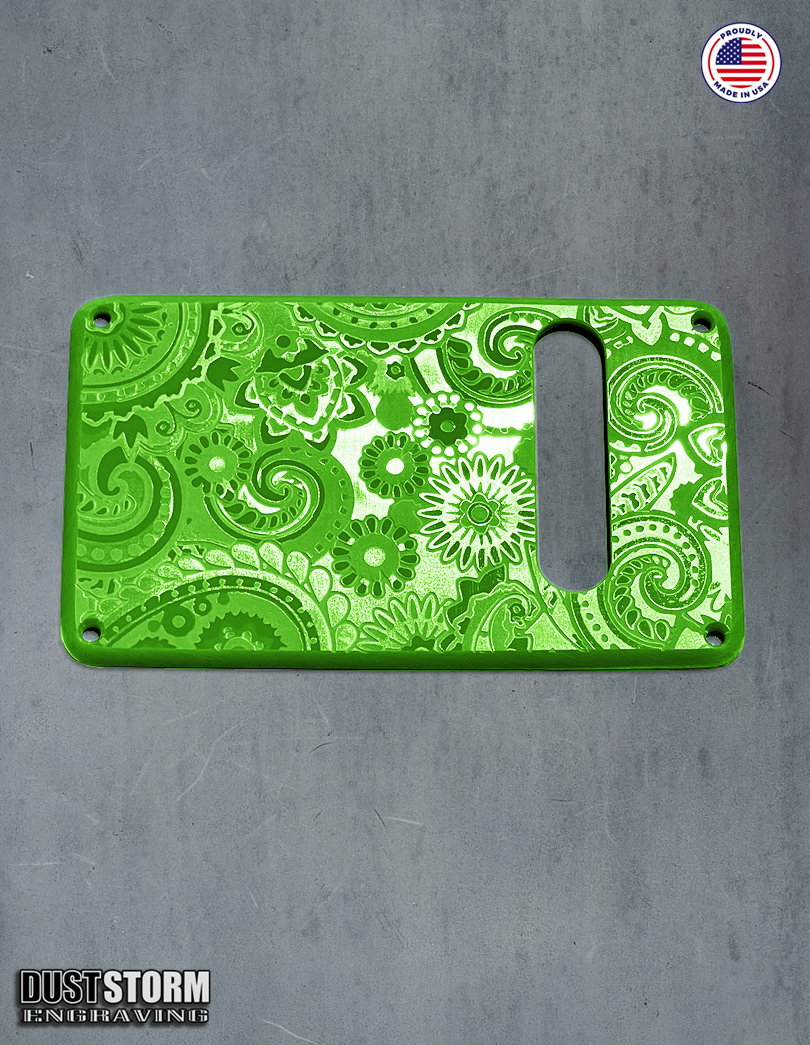 Paisley Pickguard Tremolo Cover Set for PRS Silver Sky - Engraved Acrylic - 10 Solid Color Choices