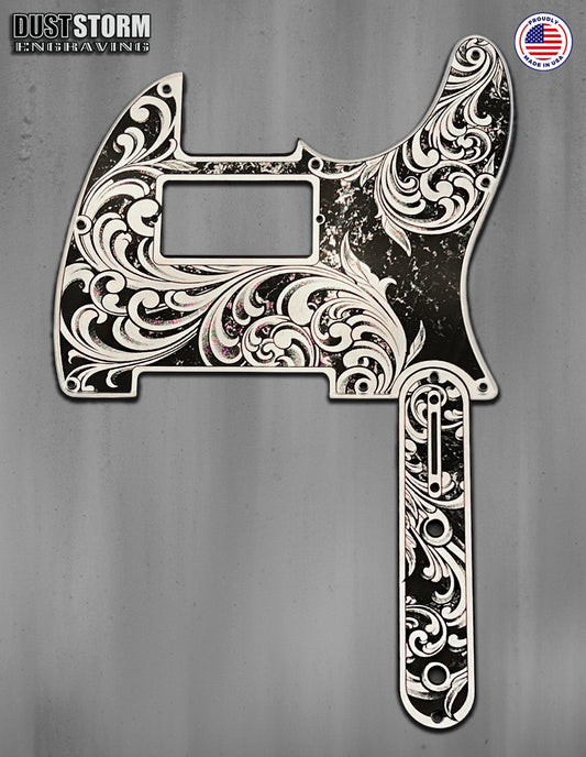 Silver Telecaster Pickguard and Toggle Control Plate Bundle