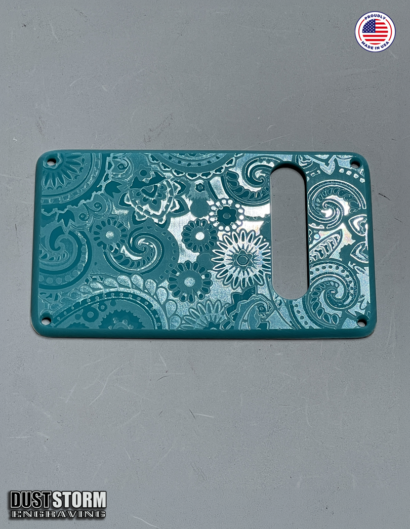 Paisley Pickguard Tremolo Cover Set for PRS Silver Sky - Engraved Acrylic - 10 Solid Color Choices