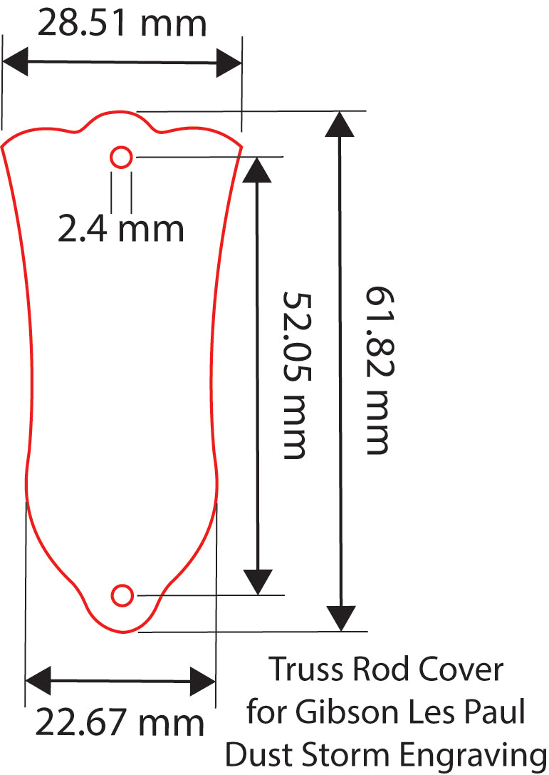 Custom Laser Engraved Truss Rod Covers and Plates 1/16" thick