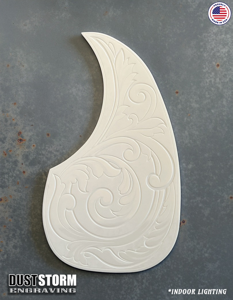 Acoustic Guitar Pickguard Laser Engraved White Solid Color Acrylic for Martin D28 Style Guitar