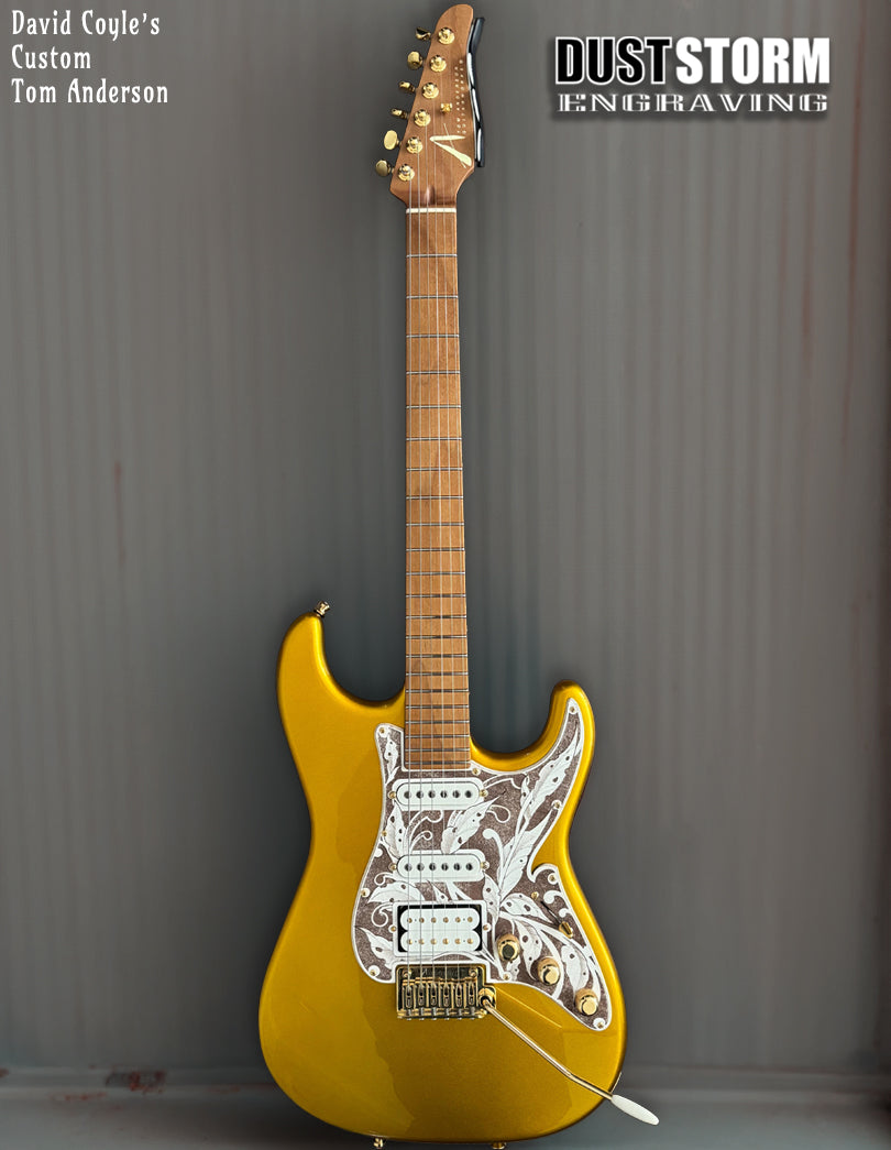 Custom Laser Engraved Cherry Wood Veneer Pickguards