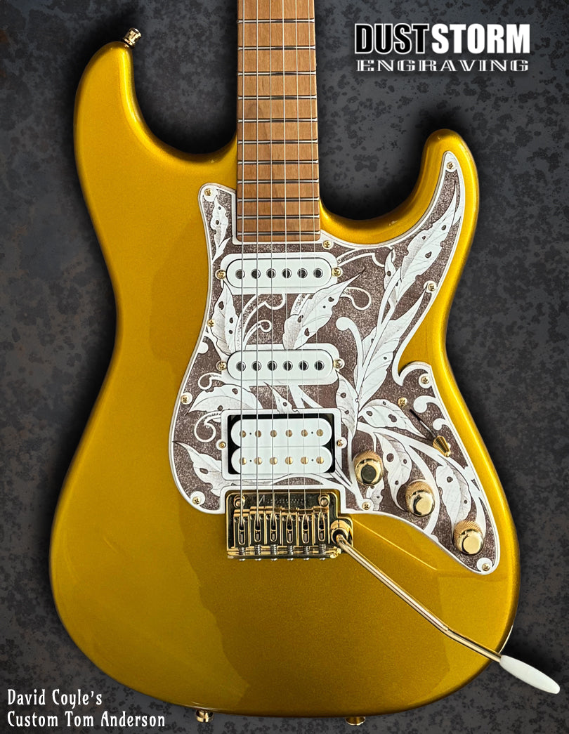 Custom Laser Engraved Cherry Wood Veneer Pickguards