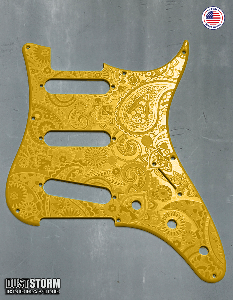Paisley Pickguard Tremolo Cover Set for PRS Silver Sky - Engraved Acrylic - 10 Solid Color Choices