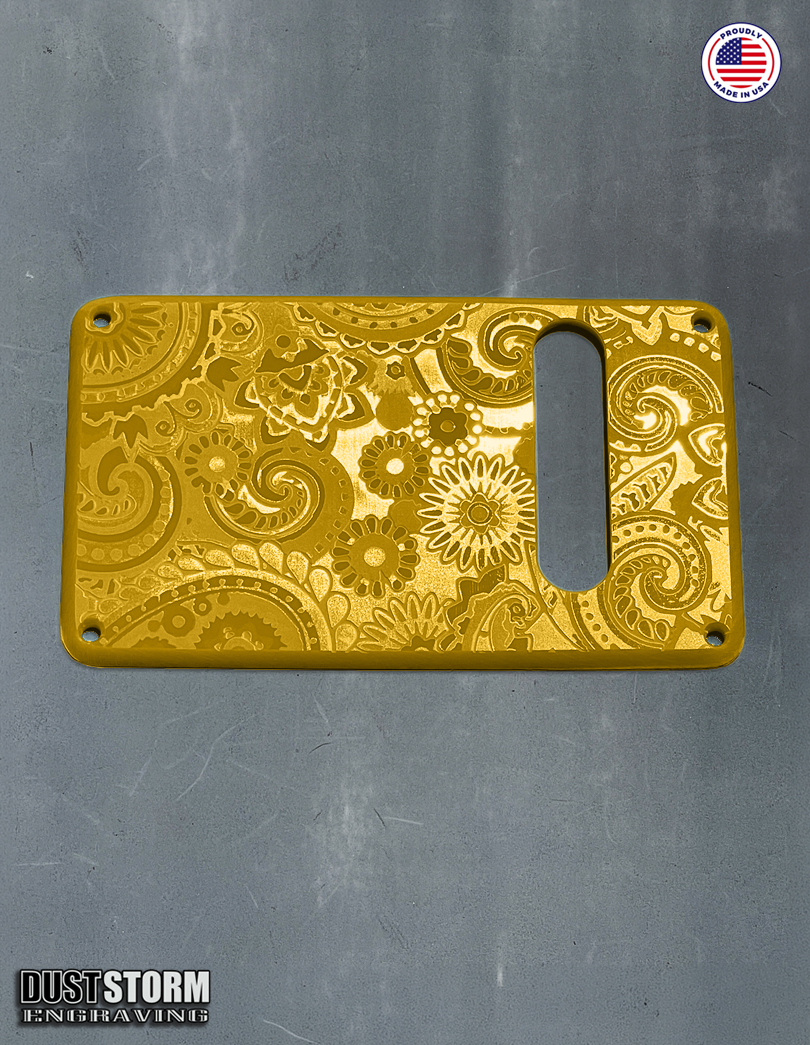 Paisley Pickguard Tremolo Cover Set for PRS Silver Sky - Engraved Acrylic - 10 Solid Color Choices