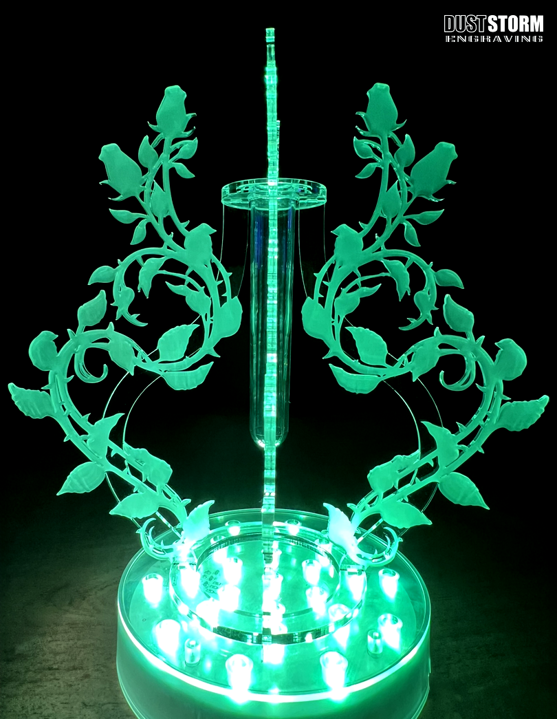 Minimalist Bud Vase Clear Frosted Acrylic Roses with Propagation Tube
