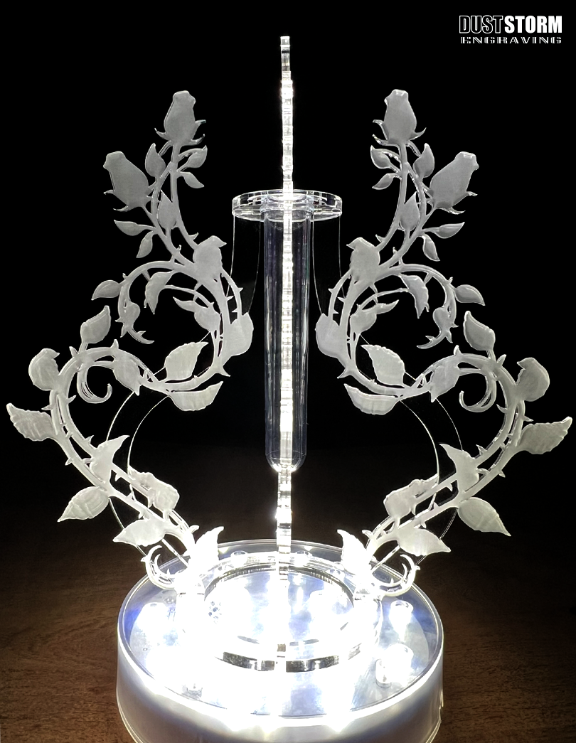 Minimalist Bud Vase Clear Frosted Acrylic Roses with Propagation Tube