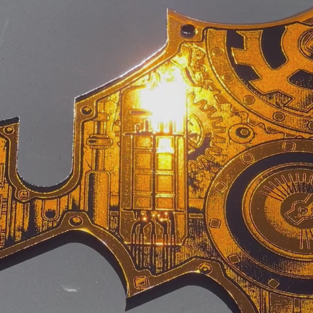 Dingwall SP1 Laser Engraved Steampunk Pickguard in Burnt Orange