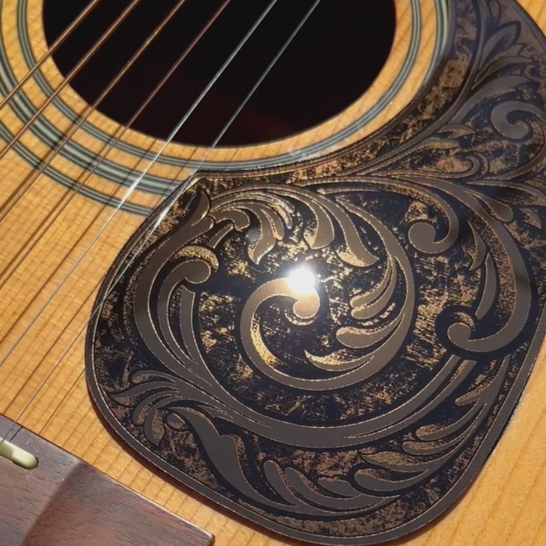 Acoustic Guitar Pickguard Laser Engraved Copper Acrylic Mirror for