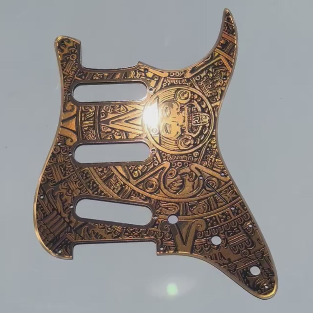 Engraved Mayan Calendar Pickguard for Fender Stratocaster & Free